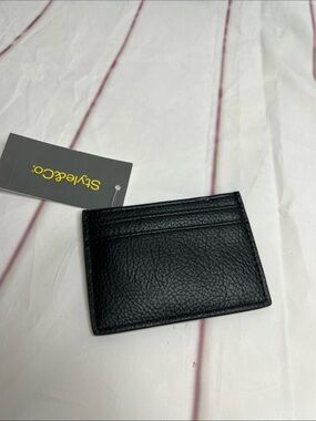 Style & Co. Black Pebble Leather Card Sleeve
